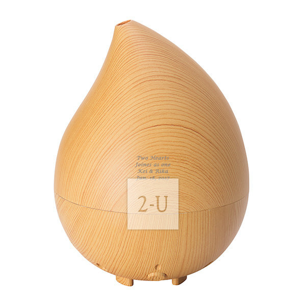 水滴形超音波靜音香薰加溼器 原木紋