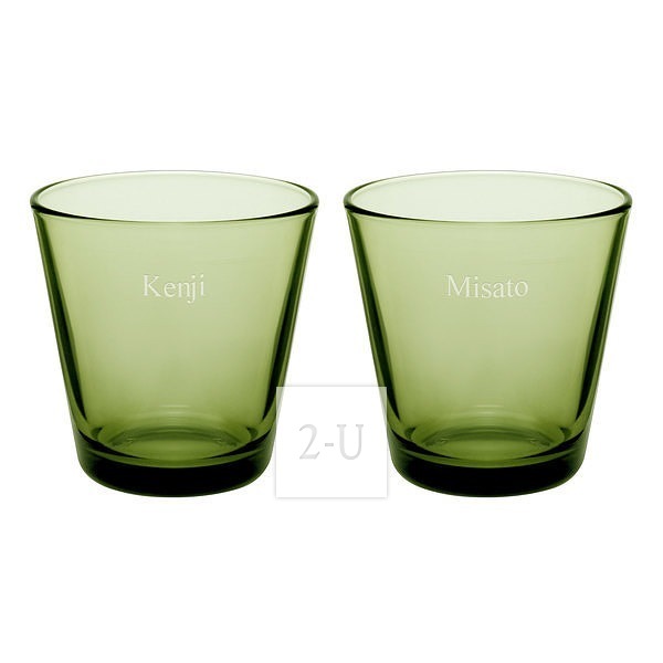 芬蘭伊塔拉 iittala 牌 Kartio 係列苔綠色坦佈勒對杯