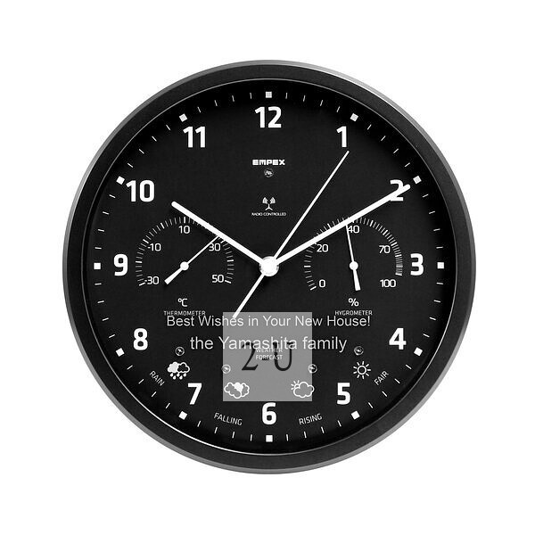 圓型掛鐘＆溫溼度計（電波時鐘）