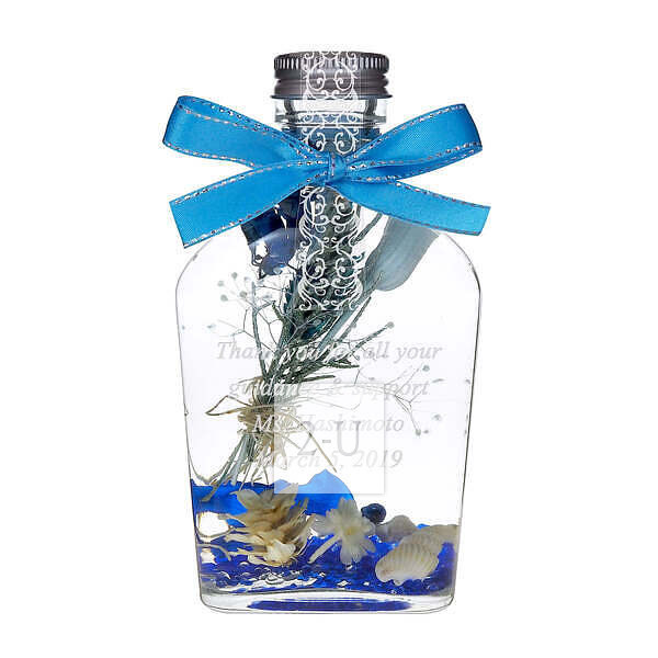 永生花浮遊花瓶植物標本瓶（Herbarium） M號 寶藍色