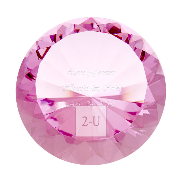 鉆石水晶擺件 紫紅