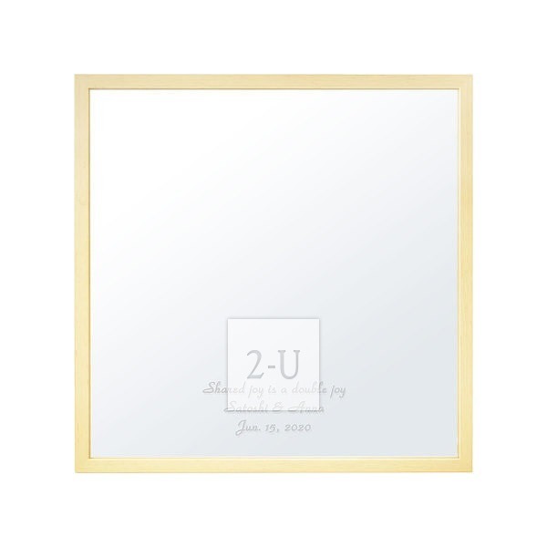 帶磁鐵鏡子 原木色正方形