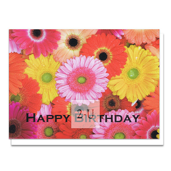 多綵鮮花生日賀卡