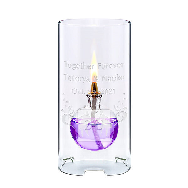 玻璃油燈 紫色毬