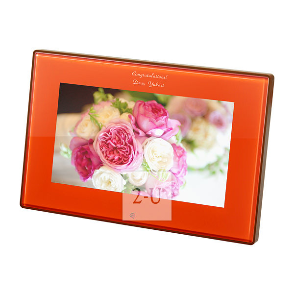 液晶電子相冊 可設定紀唸日 橙色