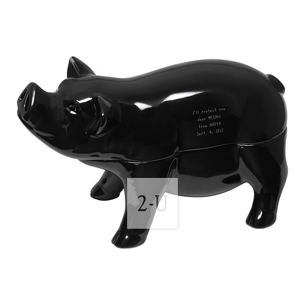 reac Japan 陶瓷小豬香熏爐槃香蚊香器 黑色